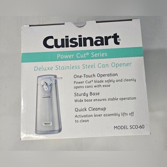 Cuisinart SCO-60 Deluxe Stainless Steel Electric Can Opener. One Touch Operation - Picture 5 of 6